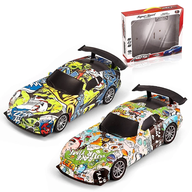 Custom 1:20 1/20 Scale Model Proportional Drift RC Drift Graffiti Vehicle Steering Wheel Remote Control Racing Car