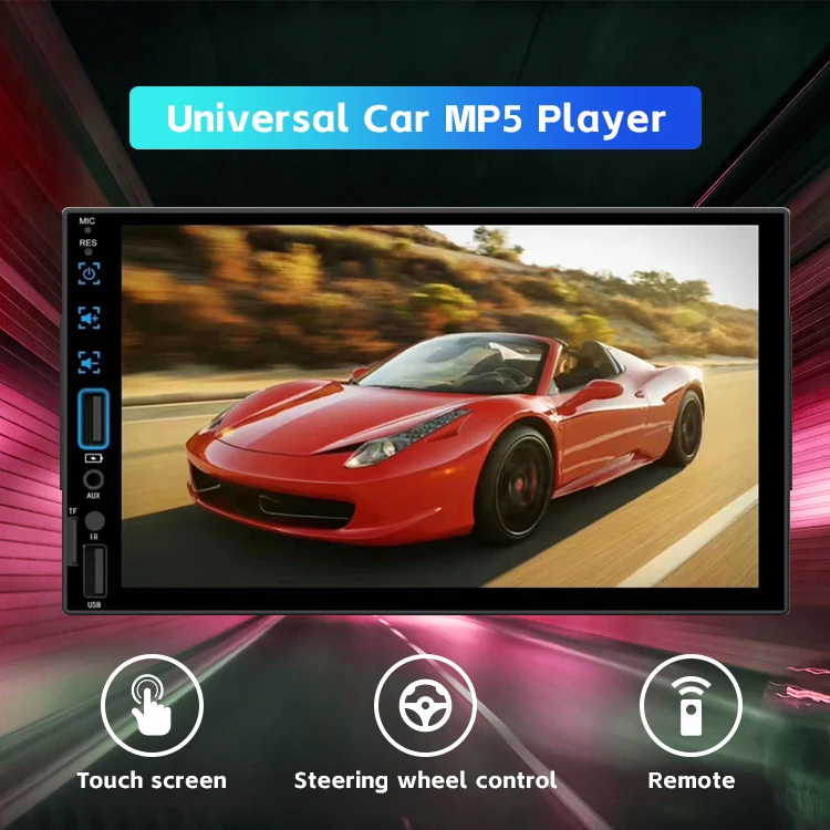 Zmecar 2 Din Car StereoAuto Radio Car MP5 Player 7inch Touch Screen BT USB FM Rear View Camera car video