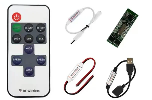 Factory Custom PCBA RF 11Keys 17Keys 24Keys Single Color RGB LED Dimmer Controller For LED Neon Sign Strip Module Lights