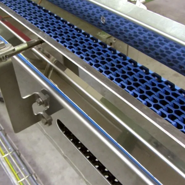 wire mesh conveyor belt in stainless steel profile and plastic belt