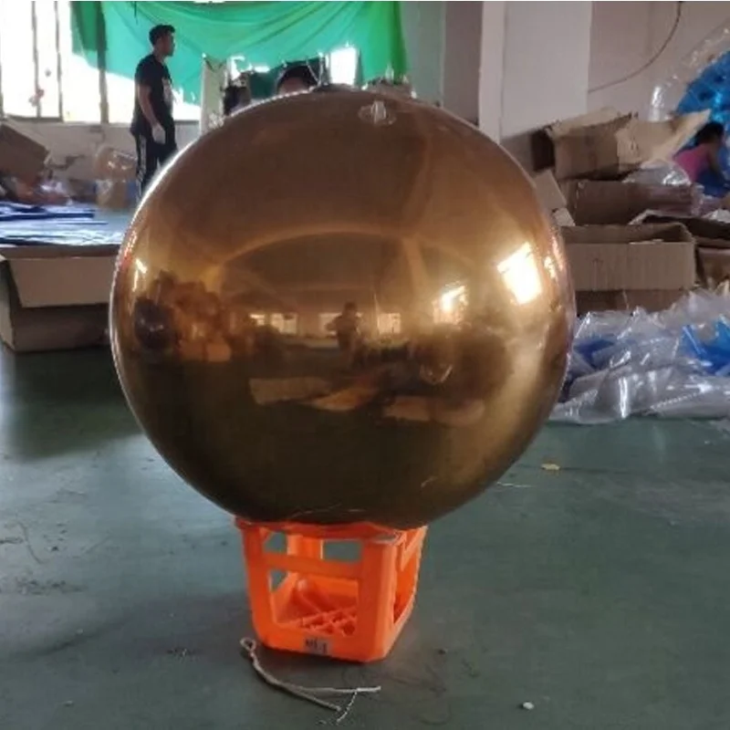 customized Giant gold & silver reflective color shiny decorative pvc inflatable mirror ball for event
