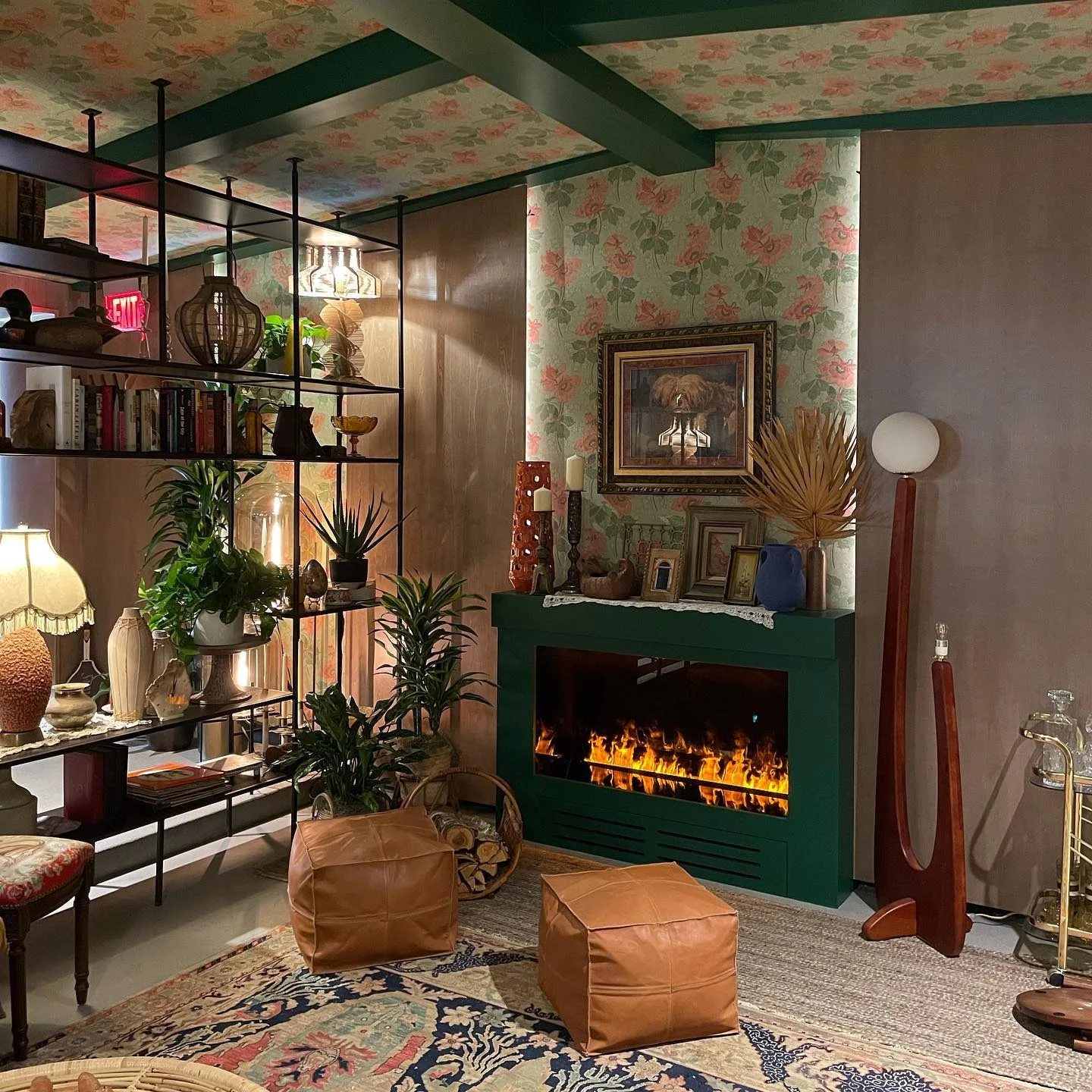 Interior decorative steam fireplace no heater embedded water electric fireplace App control living room indoor use humidifier