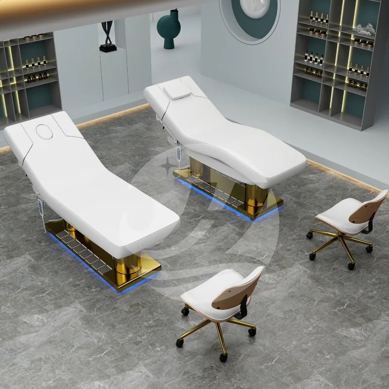 Beauty Salon Furniture Luxury smart Facial Bed Electric Eyelash Facial Beauty Spa Massage Curved Lash Bed