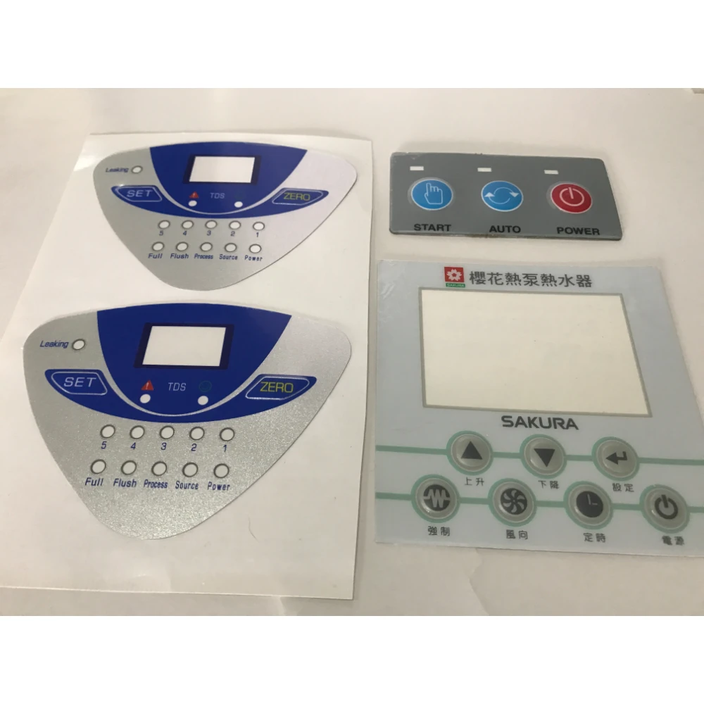 Custom Silk Screen Printed Sticker Front Control Panel Polycarbonate PC Lexan Label Sticker For Panel Control Keypad
