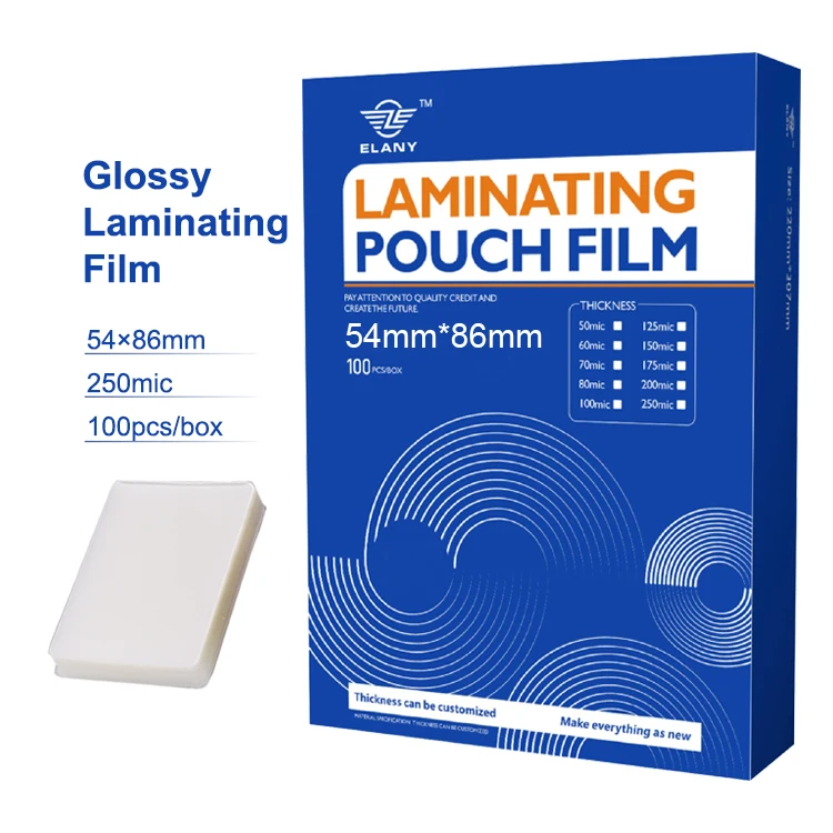  pvc film for id card 54*86mm 250mic pouch thermal lamination protecting cards