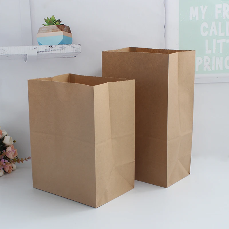 Machines making kraft paper bag wholesale kraft food packing bag with handle