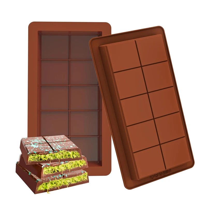 Custom 1 Inch Thick Silicone Tiefe Schokoladen Form Dubai Deep Chocolate Bar Molds Polycarbonate Praline Sweets Chocolate Mold