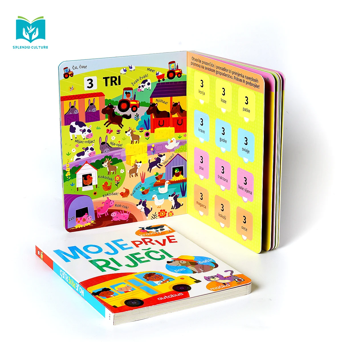 Eco-friendly custom  montessori toys Baby Kids flap book Children Board Books OEM Book Printing Service