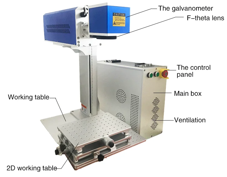 New Design 20W 30W 50W Portable Cattle Ear Tag Fiber Laser Printing Marking Machines for Pattern Engraving Metal Plastic