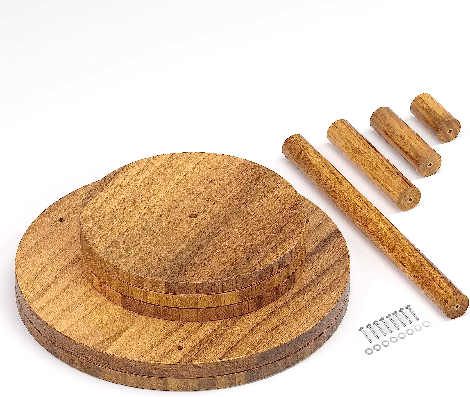 Wholesale Acacia 4 Tier Round Cupcake Tower Stand for Display,Acacia Wood Cake Stand with 4-Tiered Tray Decor for Wedding,Party