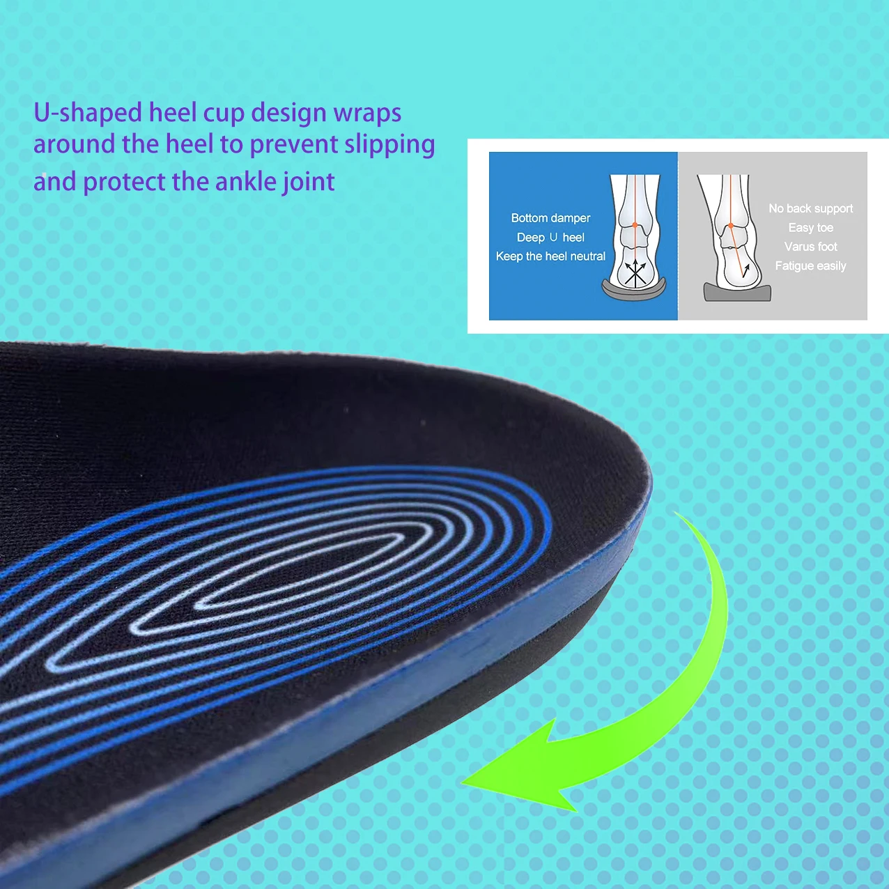 Bestar Flat Foot Orthotic Insoles Valgus Correctors Arch Support Orthopedic Insoles for Sports Training