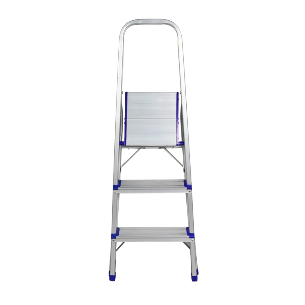131 kitchen small steel foldable stepping ladder stool slim design portable household metal 2 3 step ladder with handrail