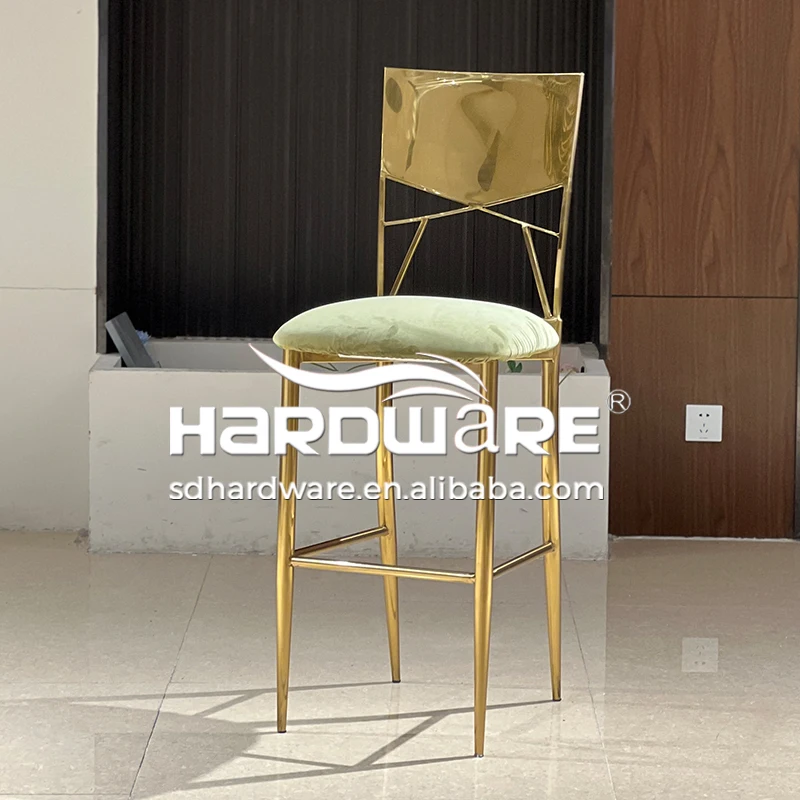 High End Customized Stainless Steel Gold Dining Cheap Cocktail Chair