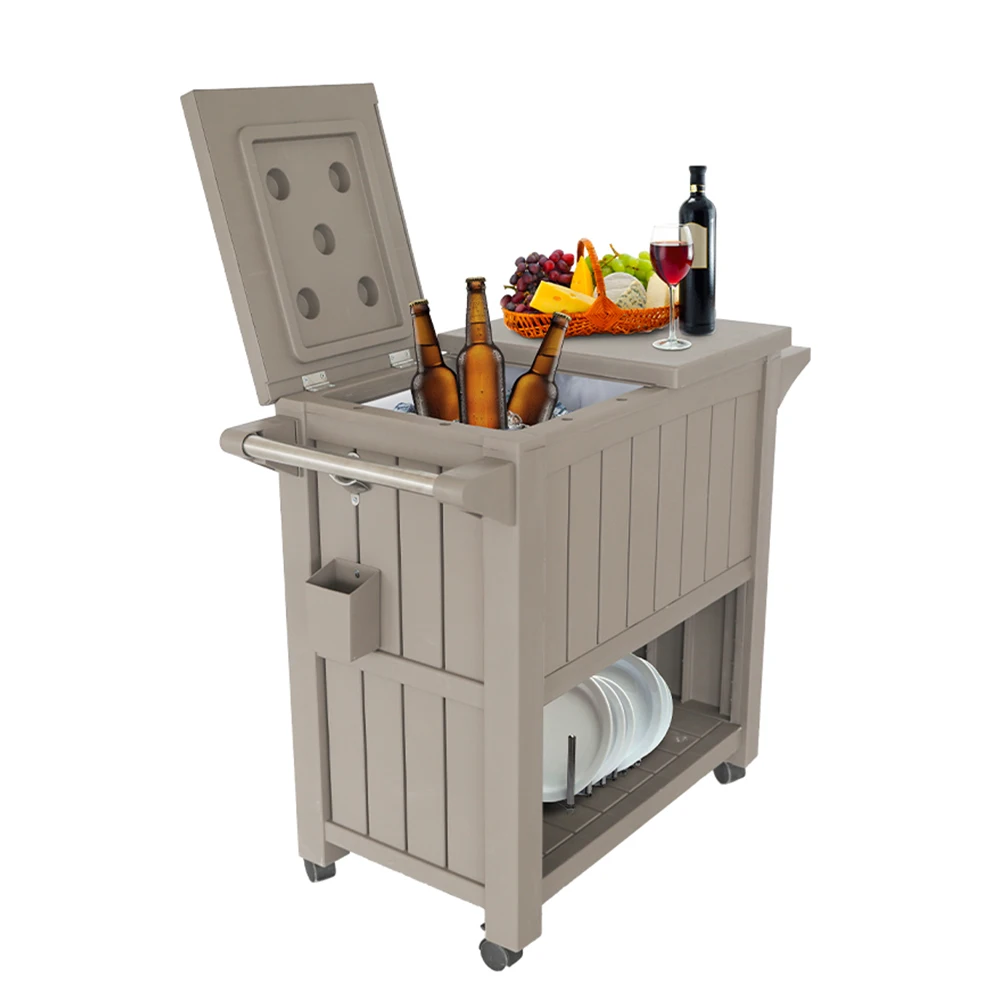 Restaurant party prep station mobile bar cart wheels