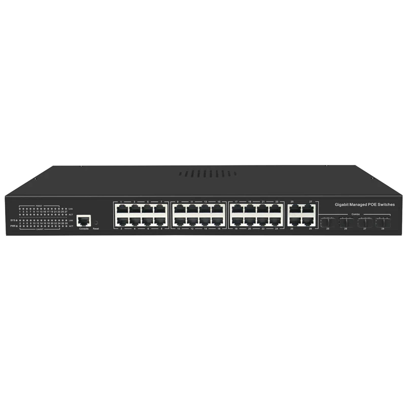 L2 Managed Auto-MDIX full/half duplex IEEE802.3af/at 24-port 10/100/1000Base-T PoE Ethernet Switch