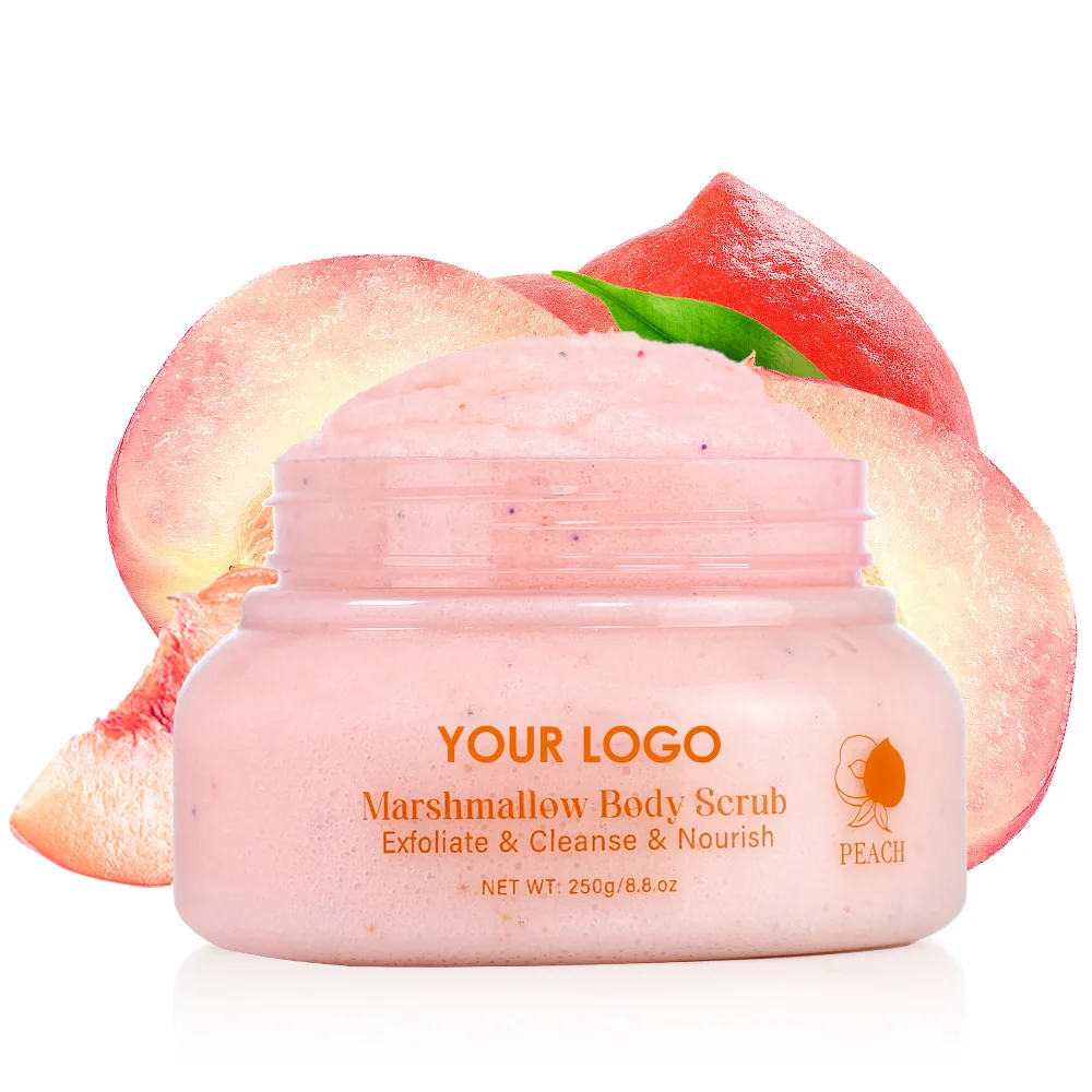 Marshmallow body scrub exfoliate Vegan Body scrub Exfoliating Whitening and Brightening the skin deep cleanse smooth skin