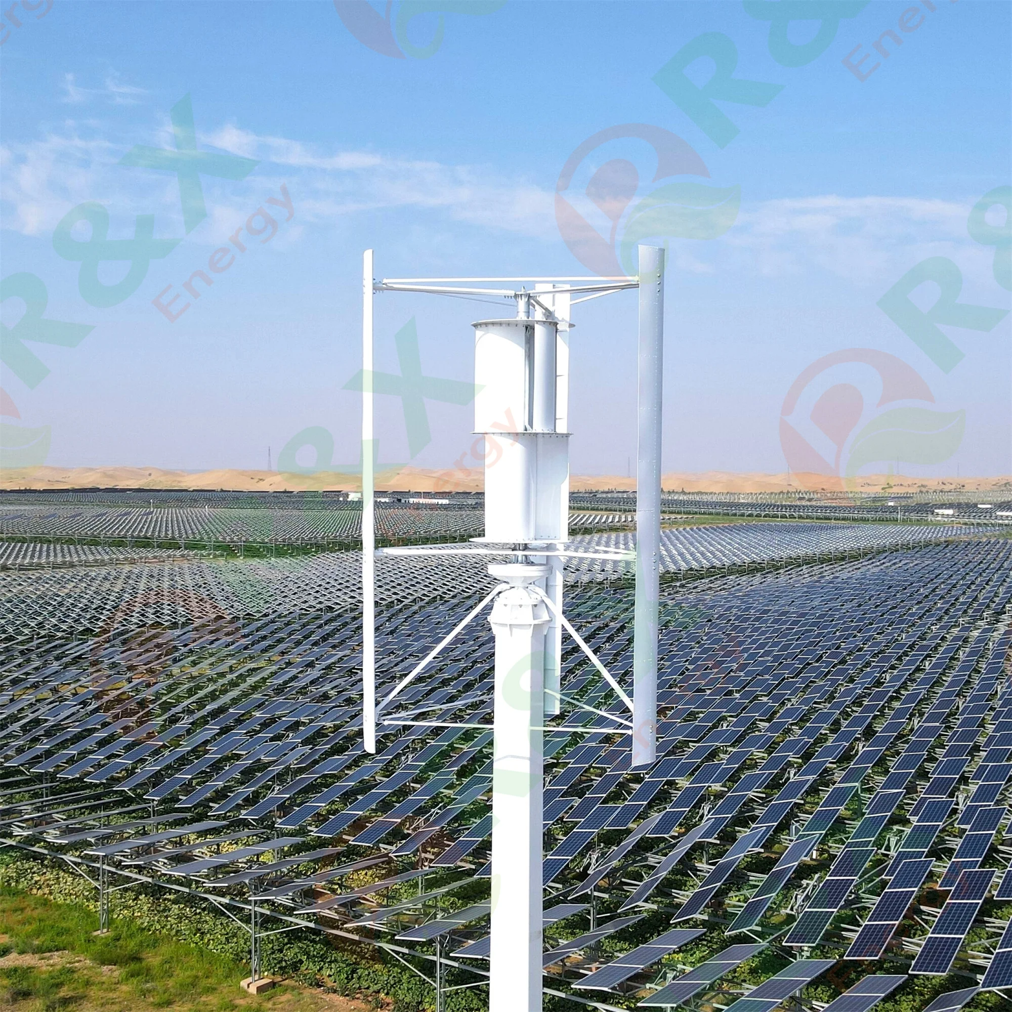 Free Energy Vertical Wind Turbine Generator 3KW 5KW 10KW Low Noise 48v 96v 120v with MPPT Charge Controller