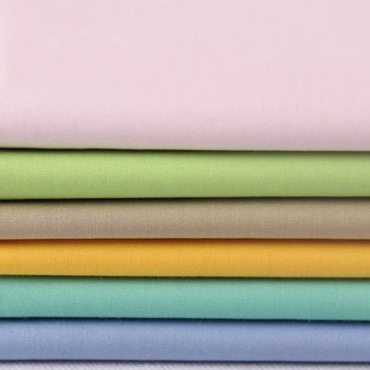 Plain Dyed Poplin Fabric CVC 50/50 45*45  133*72 for Workwear Uniform Shirt Clothing