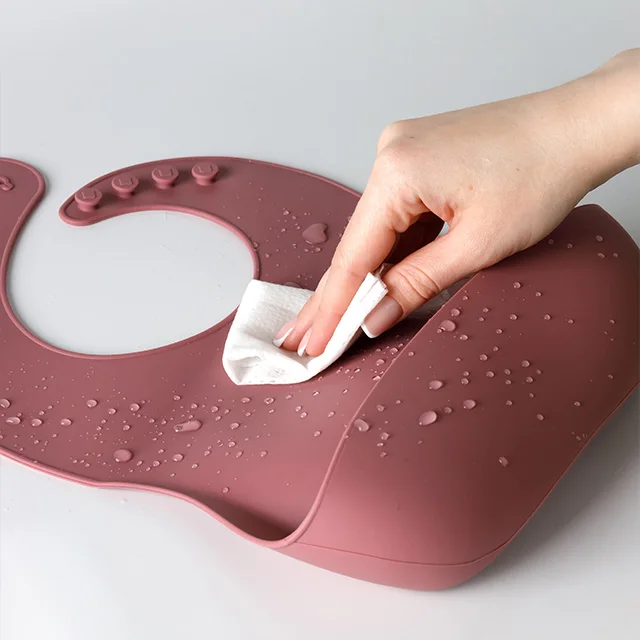ES-Pro Platinum Silicone Toddler Feeding Bibs Soft Waterproof Baby Supplies Products Cleaning Guard Easily Cleanable Bibs Kids