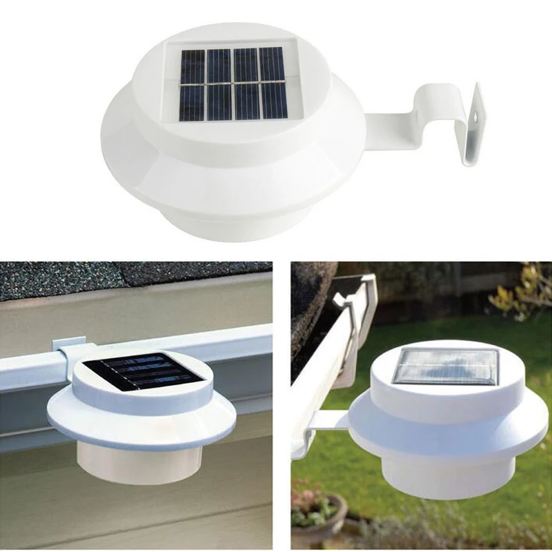 Wholesale Custom 3 Led Circular Sensor Motion Roof Gutter Solar Lights Sensor Solar Light For Wall Path Garden Solar Lamp