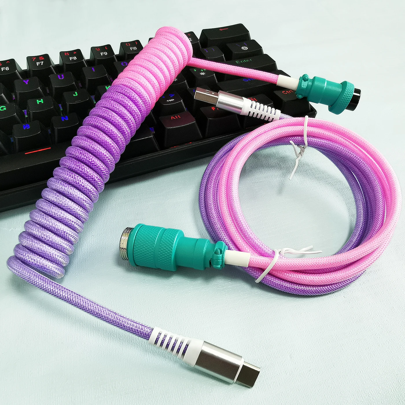 5A fast charging data transfer spiral coiled mechanical keyboard cable, curled computer keyboard kable
