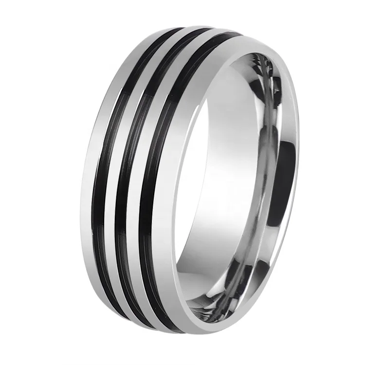 
Wholesale Fashion 316l Stainless Steel Diamond Wedding Rings 