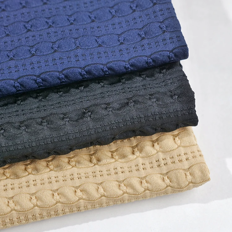 Eco friendly custom design 95%polyester 5%spandex stretch knit jacquard fabric for garment