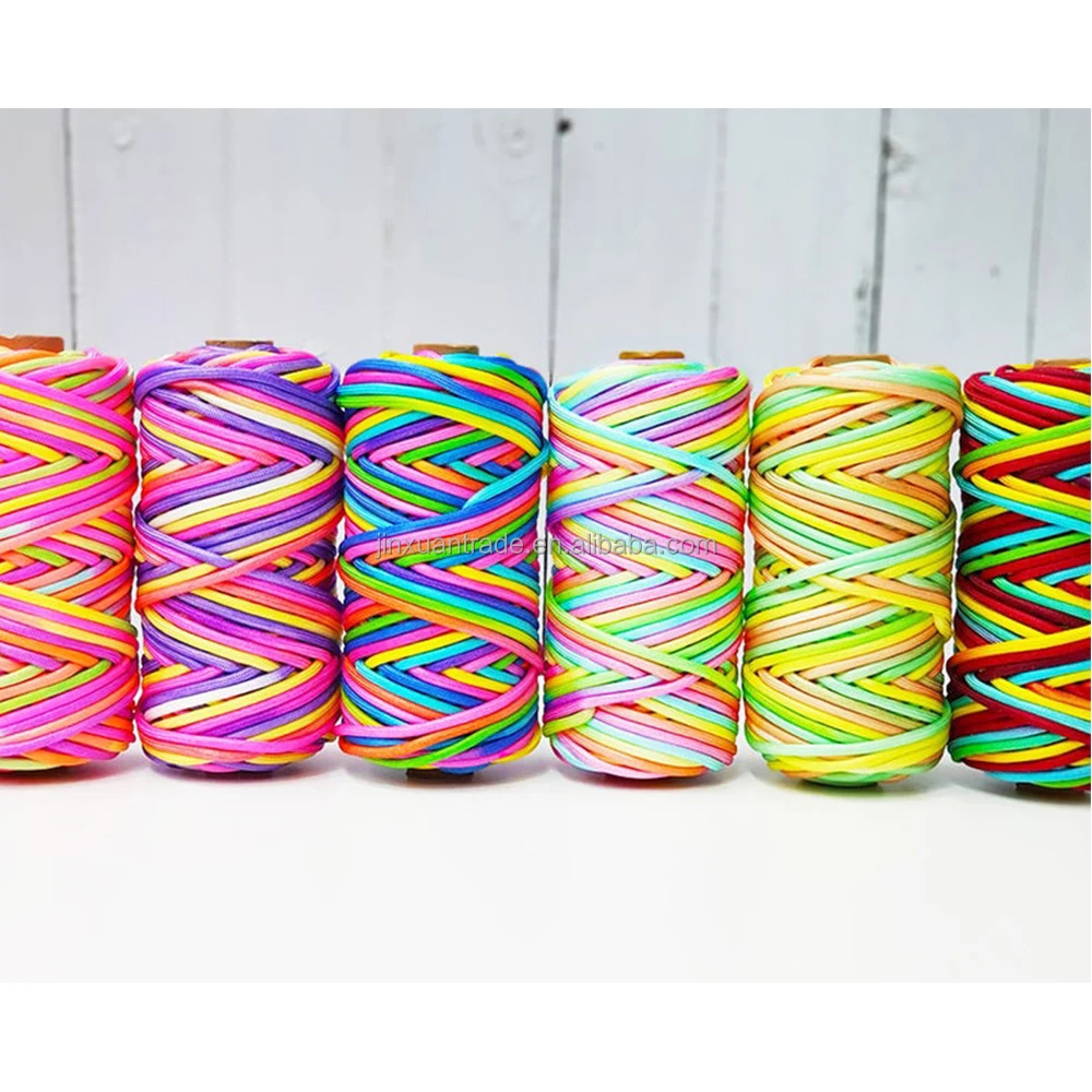 4MM Variegated Paracord Nylon Parachute Macrame Rope Braided Macrame Cord Nylon Ropes