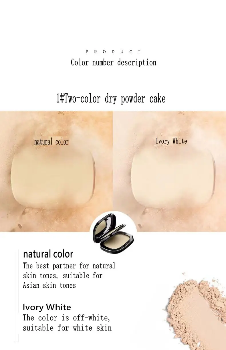 OEM private label makeup packaging double layer smooth matte waterproof powder pressed foundation