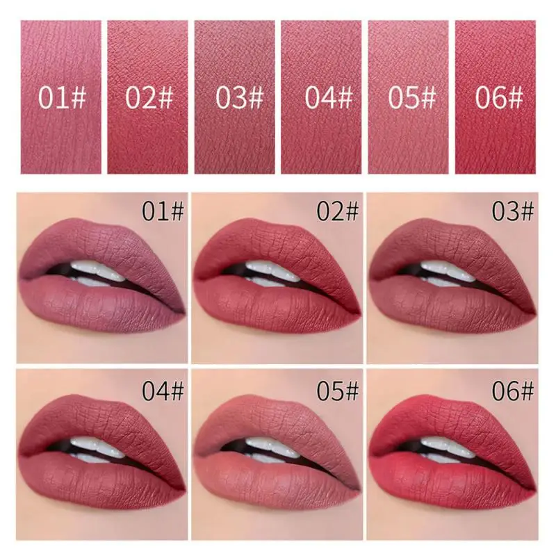 Hot 6 Color Petal-style Lipstick Matte Lipstick Lips Makeup Cosmetics Romantic Beauty Waterproof Lipstick