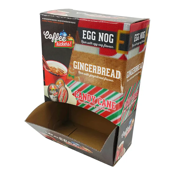 Customized coffee chocolate bag perforated corrugated dispenser box tea bag cardboard perforated POP display box white cardboard