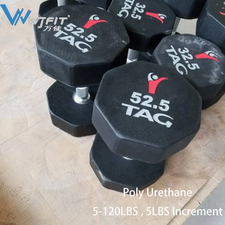 Customized logo poly urethane5 kg dumbbells/Pound dumbbell set