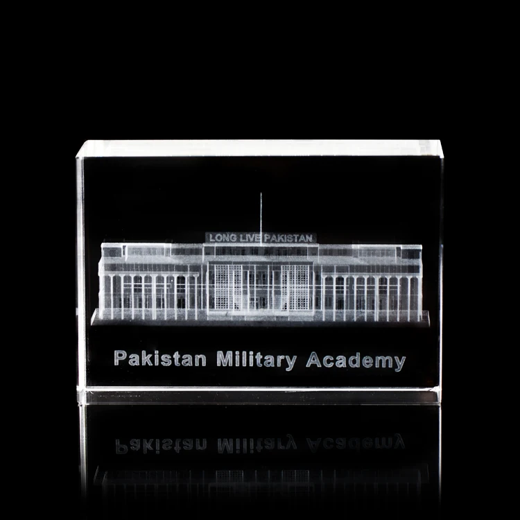 Wholesale souvenir gift custom blank glass cube 3d laser engraving building model photo K9 crystal cube