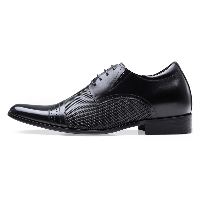fashion lace up leather men formal , height increasing footwear elevator business wedding formal men dress shoes