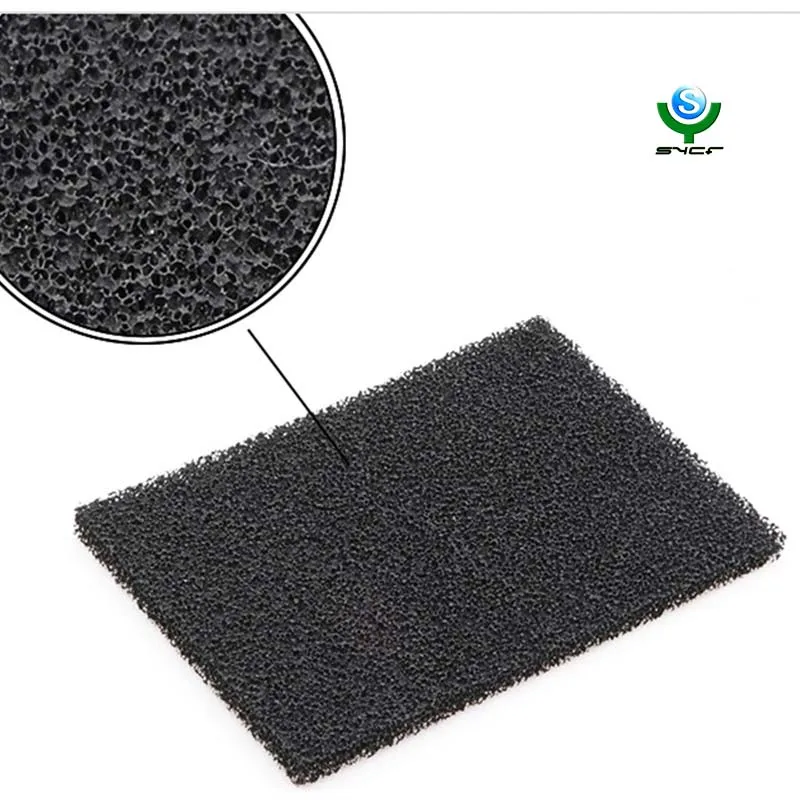 Manufacturer Supplier customization 50ppi polyether Fireproof activated carbon polyurethane filter sponge foam
