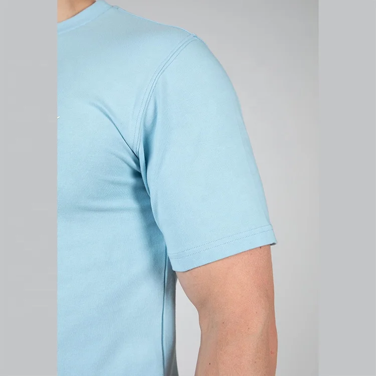 Wholesale Essential Printing Logo Running Pure Color Stretchy Fabrics T Shirt High Quality Cotton Elastane Blend T-Shirt Men