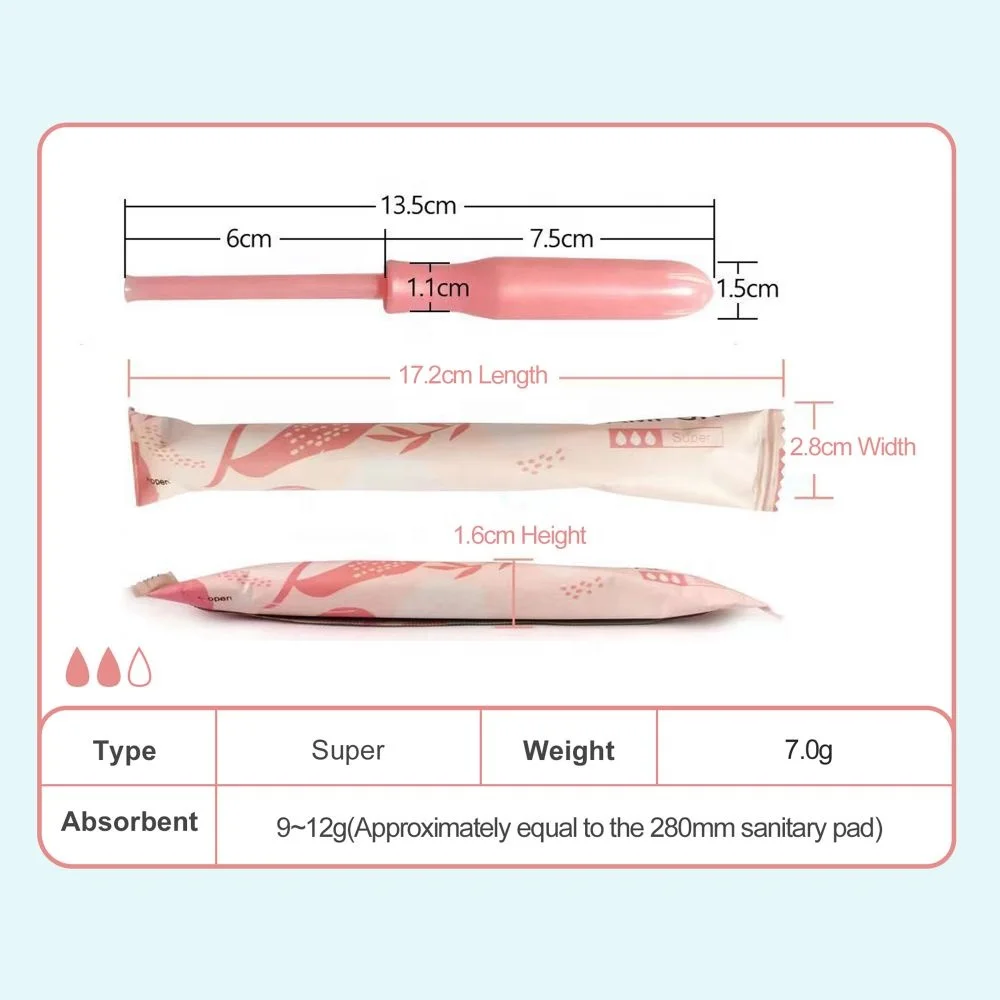 Wholesales 100% organic cotton tampons applicator Biodegradable Tampon for women