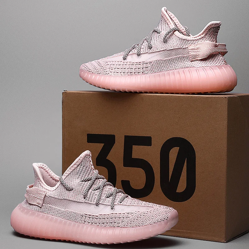  2020 реальный черный Yezzy 350 сланцы V2 Мужские Женские Оригинальные Oem детские кружевные повседневные кроссовки для бега спортивная