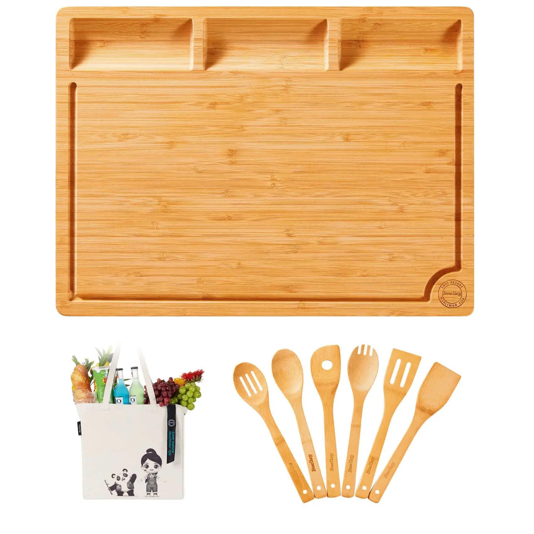 Очень большая бамбуковая разделочная доска-деревянная разделочная доска для кухни, разделочная доска для мяса (мясной блок) с желобом для сока