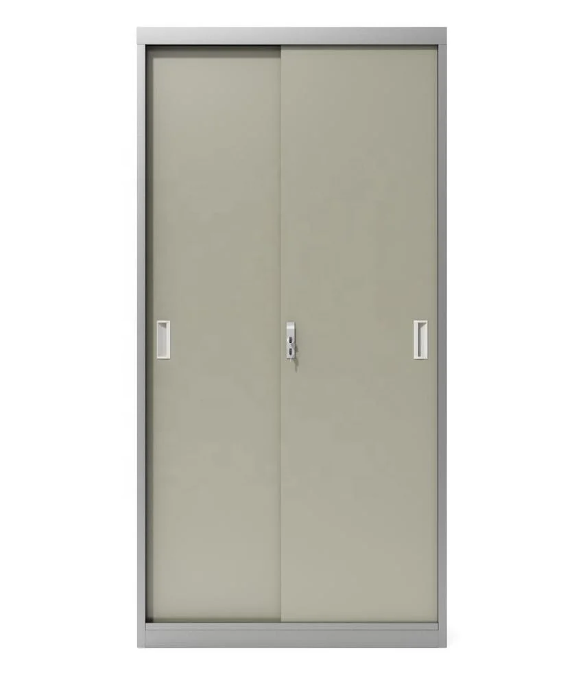 KD Structure Office Furniture Sliding Door File Cabinet Steel Cabinet With 4 Adjustable Shelve