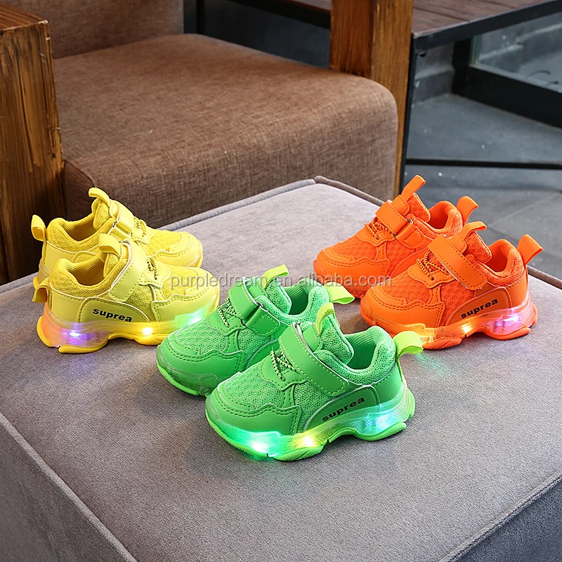 
2019 Spring Autumn New Style Kids Leather LED Lighting Shoes 