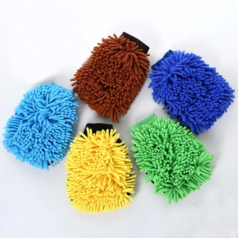 wholesale soft chenille car wash gloves towel car noodle care cleaning gloves