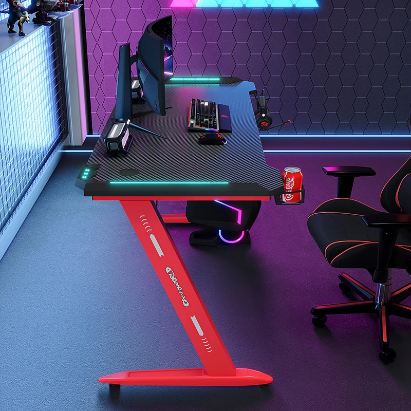 YZ Wholesale High Quality Modern Home Furniture Gaming Desk For Pc Z shape gaming desk Gaming Table Desktop