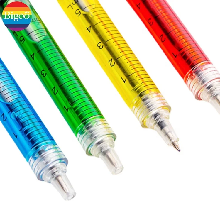 Cute needle syringe ball point pen assorted 6 colors for office, school and promotion gift