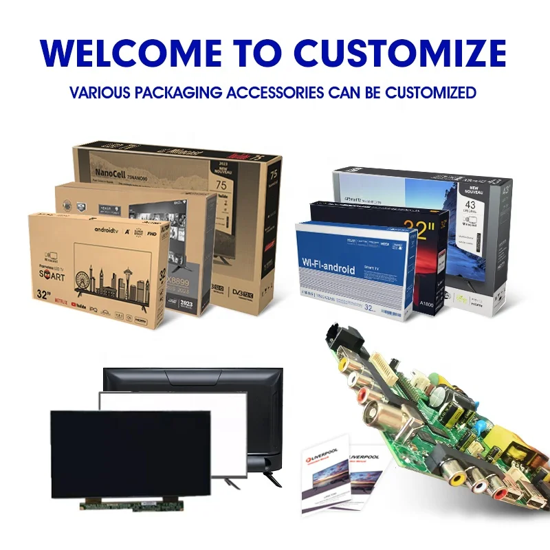 Weier TV 32 43 50 55 65 inch UHD android TV smart 4K televisions OEM factory