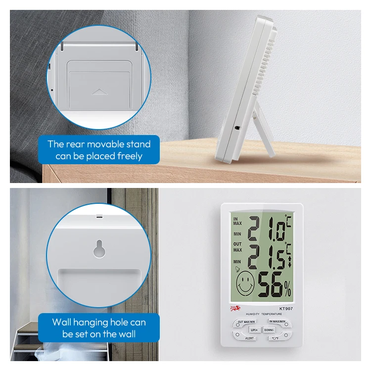 Outdoor Alarm Temperature Humidity Meter LCD Display Digital Thermometer