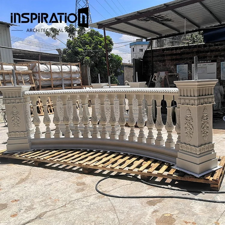 INSpiration GFRC manufacturers customized artificial stone balustrade pillar with cast stone balcony railing