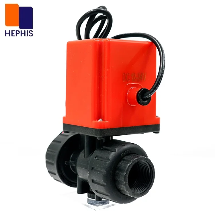 Hephis PVC Electric Ball Valve 2 /3 Ways Electric Ball Valve Plastic Actuator Control Valves For Chemical Electric Actuated Ball