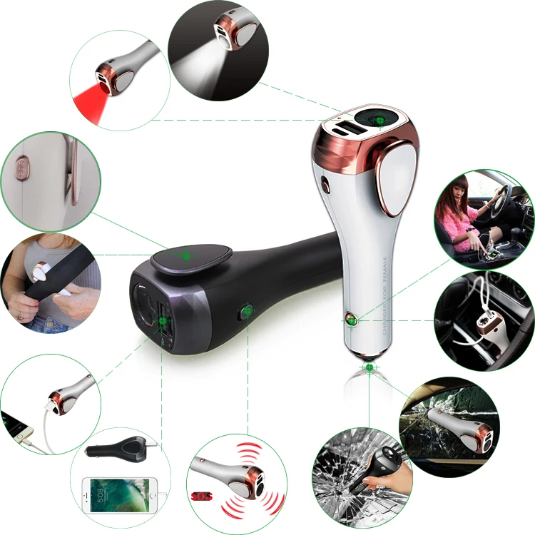 Multi-Purpose Life-saving Car Safety Hammer 18650 battery portable power bank