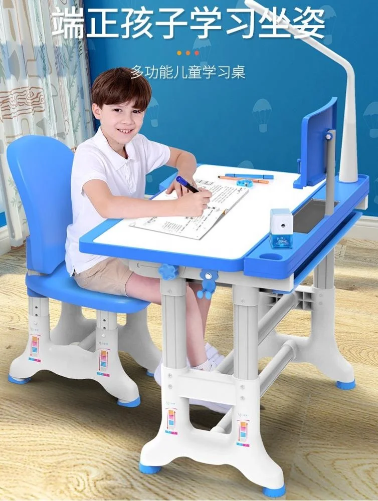 Kids furniture, ergonomic  study table for home use,  Height adjustable desk and chairs